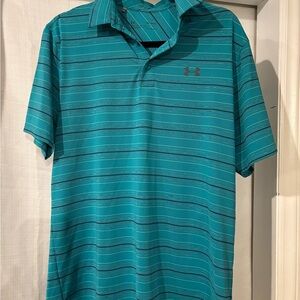 Under Armour Men's Aqua Striped Polo